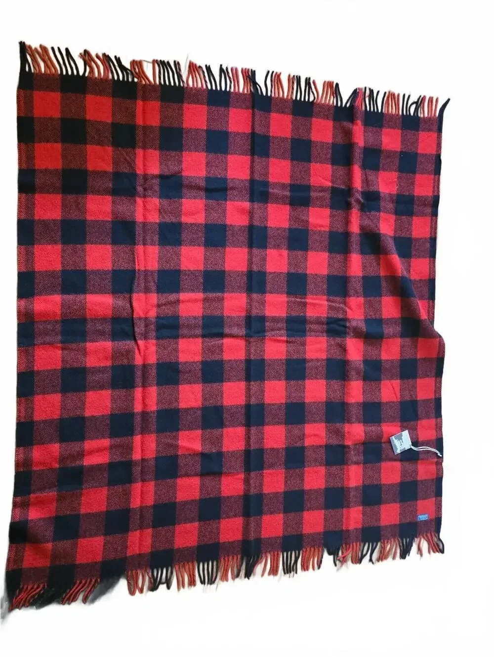 Vintage Faribault Woolen Mill Buffalo Plaid Wool Throw Blanket NWT 52x54